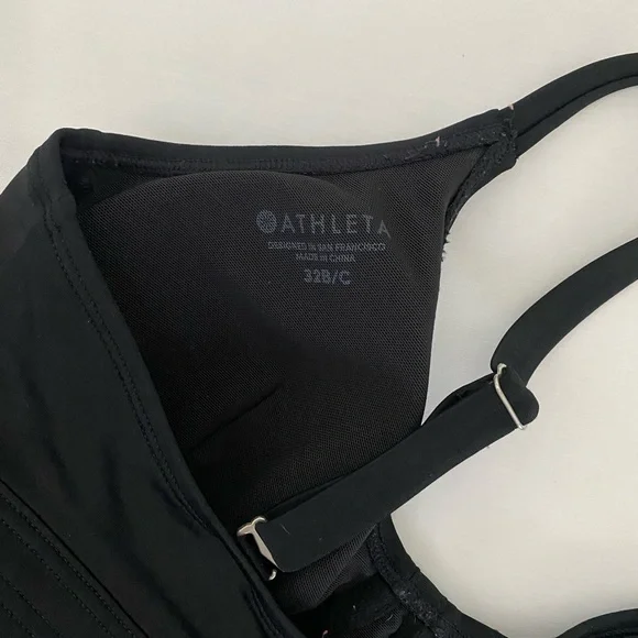 Athleta Stitched Band Bikini Top Black Size 32 B/C - Picture 6 of 10